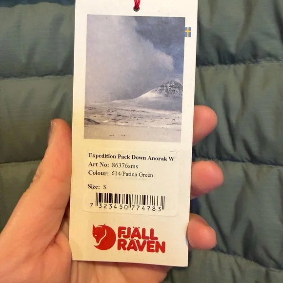 NWT Women’s Size Small Fjallraven Expedition Pack Down AnorakGreen Puffer Jacket - Picture 5 of 10